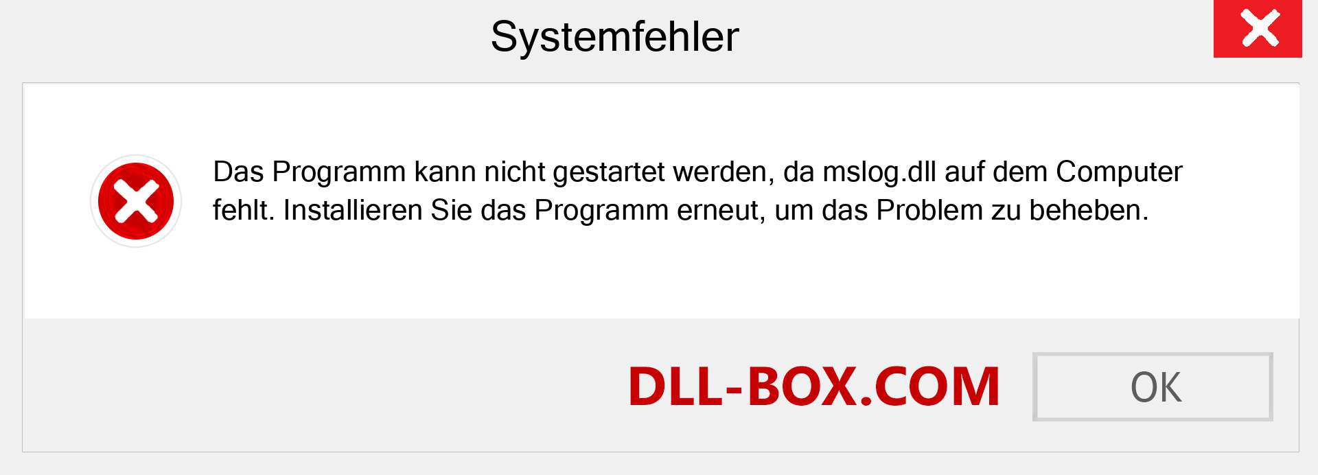 mslog.dll-Datei fehlt?. Download für Windows 7, 8, 10 - Fix mslog dll Missing Error unter Windows, Fotos, Bildern